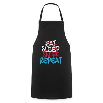 Eat Sleep Sniff Repeat Festival EDM Rave - Cooking Apron - black - Front - AI Model Male 185 dark (185cm)