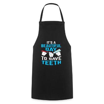 Belle journée pour sauver les dents Dentiste - Tablier de cuisine - noir - Devant - AI Model Male 185 dark (185cm)
