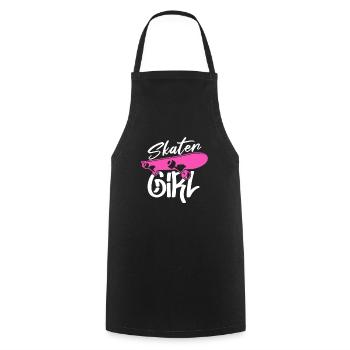 Skater Girl Skateboard Skate Skater Gift - Cooking Apron - black - Front - AI Model Male 185 dark (185cm)