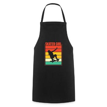 Skater Girl Skateboard Skate Skater Gift - Cooking Apron - black - Front - AI Model Male 185 dark (185cm)