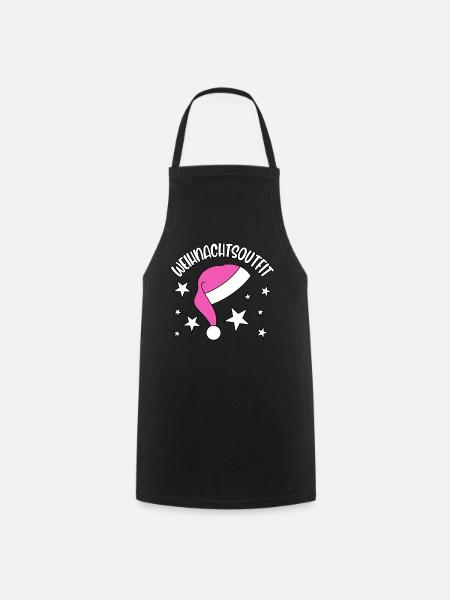 Weihnachten 2026 Outfit - Weihnachtsoutfit 2026 - Kochschürze - Schwarz