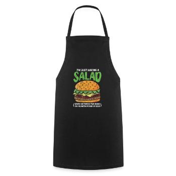 Burger - Kochschürze - Schwarz - Vorne - AI Model Male 185 dark (185cm)