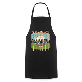 Funny Life is Full Of Important Choices Golf Clubs - Cooking Apron - black - Front - AI Model Male 185 dark (185cm)