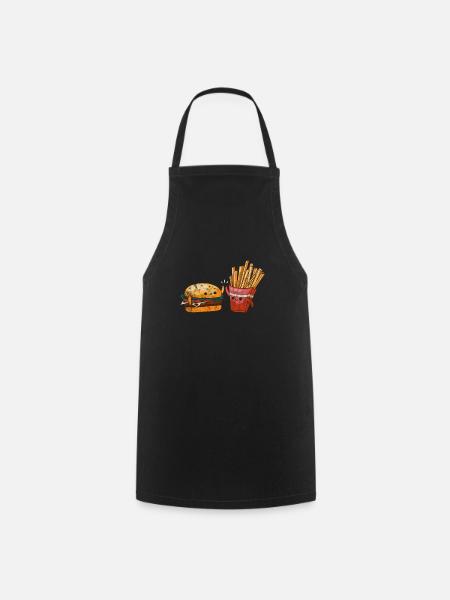 Burger Pommes - Kochschürze - Schwarz