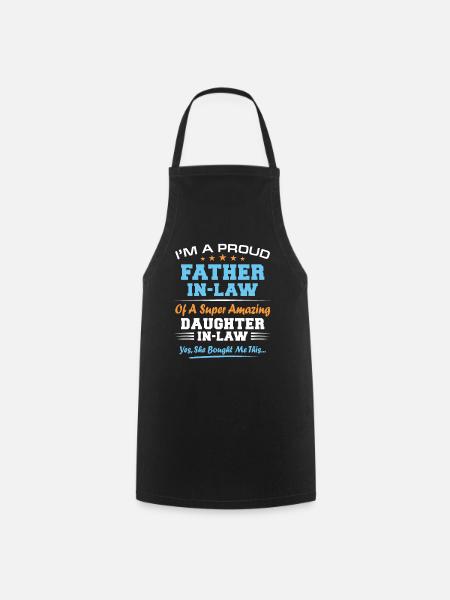 Daughter In Law Funny Fathers Day Christmas Father - Cooking Apron - black