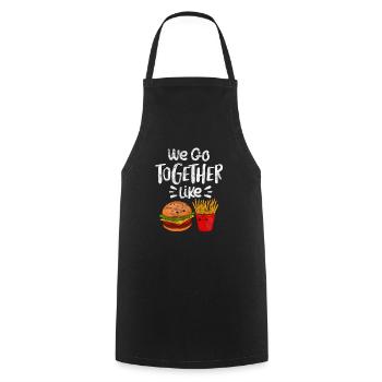 Burger Pommes - Kochschürze - Schwarz - Vorne - AI Model Male 185 dark (185cm)