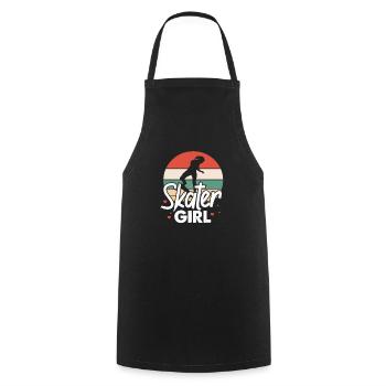 Skater Girl Skateboard Skate Skater Gift - Cooking Apron - black - Front - AI Model Male 185 dark (185cm)