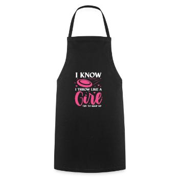 Disc Golf Girl Frisbee Girls Disc Golf Cadeau - Tablier de cuisine - noir - Devant - AI Model Male 185 dark (185cm)