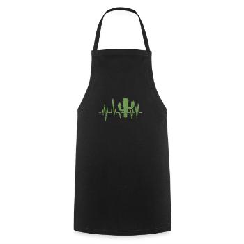 Battement de cœur de cactus - Tablier de cuisine - noir - Devant - AI Model Male 185 dark (185cm)