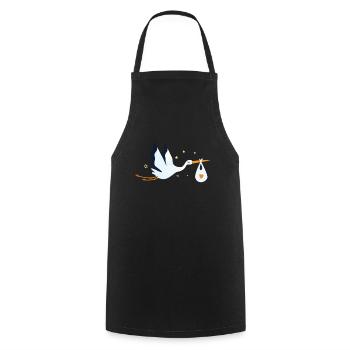 Stork Baby Valentine's Day Baby Bird - Cooking Apron - black - Front - AI Model Male 185 dark (185cm)