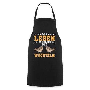 Wachtelhaltung Wachtelzucht Wachteln Geschenk - Kochschürze - Schwarz - Vorne - AI Model Male 185 dark (185cm)