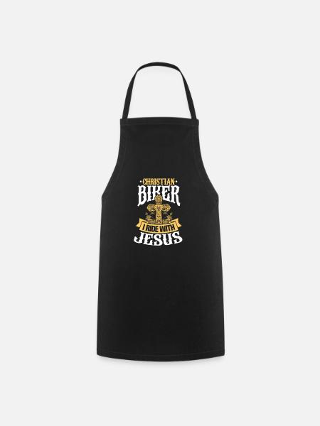Biker Jesus - Cooking Apron - black