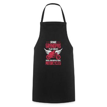Biker Pensioner - Cooking Apron - black - Front - AI Model Male 185 dark (185cm)