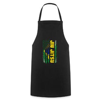 Jiu Jitsu Bjj Brésil Jiu-Jitsu USA Cadeau - Tablier de cuisine - noir - Devant - AI Model Male 185 dark (185cm)