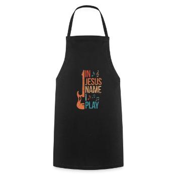 Guitar Jesus Christ Guitarist God Gift - Cooking Apron - black - Front - AI Model Male 185 dark (185cm)