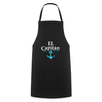 Capitaine - Tablier de cuisine - noir - Devant - AI Model Male 185 dark (185cm)