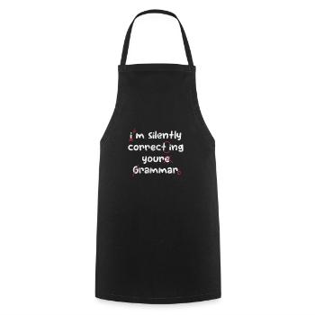Grammar Teacher - Cooking Apron - black - Front - AI Model Male 185 dark (185cm)