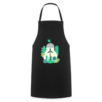 Light bulb Wind power Wind power - Cooking Apron - black - Front - AI Model Male 185 dark (185cm)