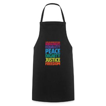 Human Rights Anti-Racism Tolerance Gift - Cooking Apron - black - Front - AI Model Male 185 dark (185cm)