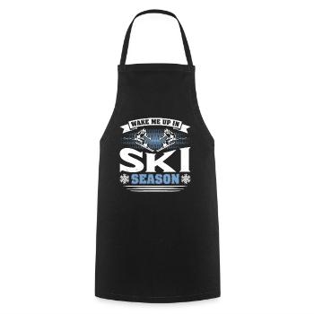 Skieur Ski Ski - Tablier de cuisine - noir - Devant - AI Model Male 185 dark (185cm)