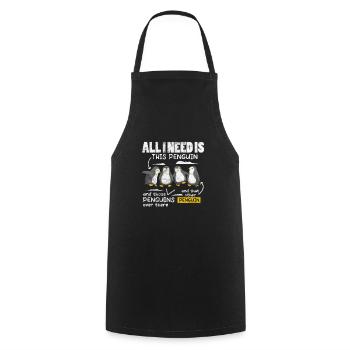 Penguin - Cooking Apron - black - Front - AI Model Male 185 dark (185cm)