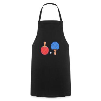 Ping-Pong Tischtennis - Kochschürze - Schwarz - Vorne - AI Model Male 185 dark (185cm)