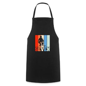 Skateboard 7th birthday - Cooking Apron - black - Front - AI Model Male 185 dark (185cm)