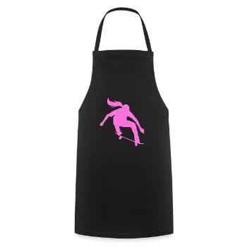 Skateboard Skater Girl - Kochschürze - Schwarz - Vorne - AI Model Male 185 dark (185cm)