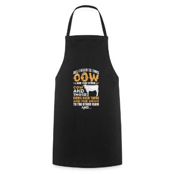 Cow Cow Cows Farm Farmer Gift - Cooking Apron - black - Front - AI Model Male 185 dark (185cm)