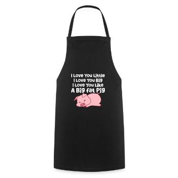 Pig - Cooking Apron - black - Front - AI Model Male 185 dark (185cm)