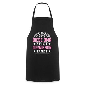 Linedance Oma Line Dance Linedancing - Kochschürze - Schwarz - Vorne - AI Model Male 185 dark (185cm)