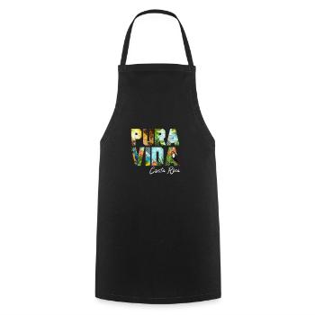 Costa Rica Holiday Central America Pura Vida Gift - Cooking Apron - black - Front - AI Model Male 185 dark (185cm)