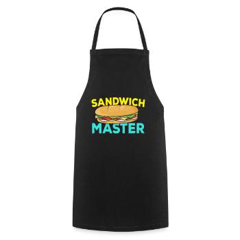 Sandwich Master Fast Food - Kochschürze - Schwarz - Vorne - AI Model Male 185 dark (185cm)