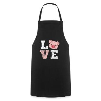Pig Pig PigLet Sow Pigs Gift - Cooking Apron - black - Front - AI Model Male 185 dark (185cm)