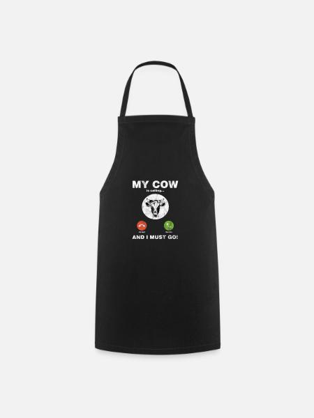 Cow Cow Cows Farm Farmer Gift - Cooking Apron - black