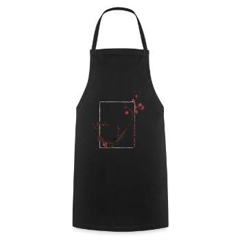 Cherry Blossoms Spring Japan Nature - Cooking Apron - black - Front - AI Model Male 185 dark (185cm)