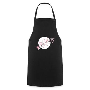 Cherry Blossoms Spring Japan Nature - Cooking Apron - black - Front - AI Model Male 185 dark (185cm)
