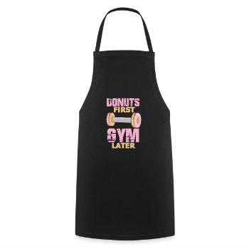 Donut Fitness Gym Workout Donuts Geschenk - Kochschürze - Schwarz - Vorne - AI Model Male 185 dark (185cm)