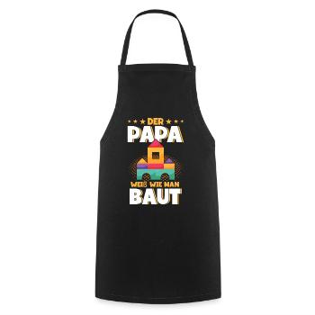 Papa Klemmbaustein Klemmbausteine - Kochschürze - Schwarz - Vorne - AI Model Male 185 dark (185cm)