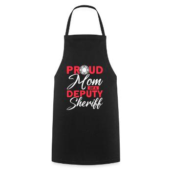 Proud Mama Assistant Sheriff Mama Mother - Cooking Apron - black - Front - AI Model Male 185 dark (185cm)