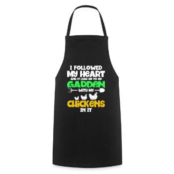 Gardening Gardener Chicken Farmer Chicken Feeder - Cooking Apron - black - Front - AI Model Male 185 dark (185cm)