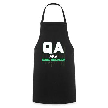 QA Ingenieur QA Tester Software Tester - Kochschürze - Schwarz - Vorne - AI Model Male 185 dark (185cm)