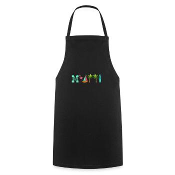 Miami Floride USA Amérique Cadeau de Voyage de Vacances - Tablier de cuisine - noir - Devant - AI Model Male 185 dark (185cm)