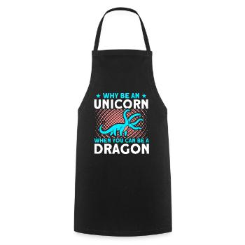 Dragon Dragon Unicorn Unicorn Lovers - Cooking Apron - black - Front - AI Model Male 185 dark (185cm)