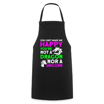 Happy Dragon Unicorn Unicorn Amoureux - Tablier de cuisine - noir - Devant - AI Model Male 185 dark (185cm)