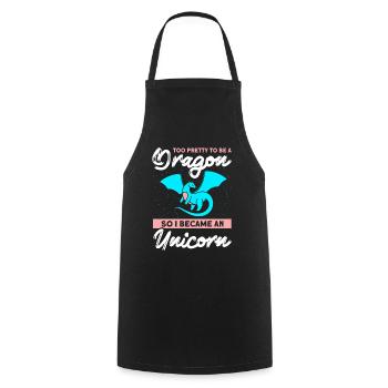 Pretty Dragon Unicorn Unicorn Lover - Cooking Apron - black - Front - AI Model Male 185 dark (185cm)