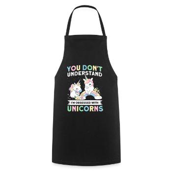 Obsessed Dragon Unicorn Unicorn Lovers - Cooking Apron - black - Front - AI Model Male 185 dark (185cm)