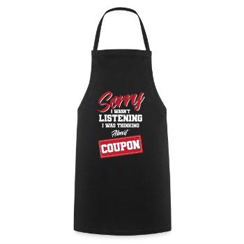 Coupon Shopper Discount Couponer Discount Sale - Cooking Apron - black - Front - AI Model Male 185 dark (185cm)