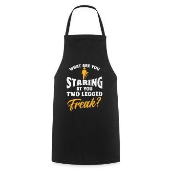 Handicap Amputee Amputation Prosthetic Leg - Cooking Apron - black - Front - AI Model Male 185 dark (185cm)