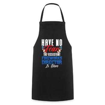 Drôle de feu d’artifice pyrotechnicien disant - Tablier de cuisine - noir - Devant - AI Model Male 185 dark (185cm)